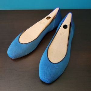 Rothy's Square Toe Flats in Pacific